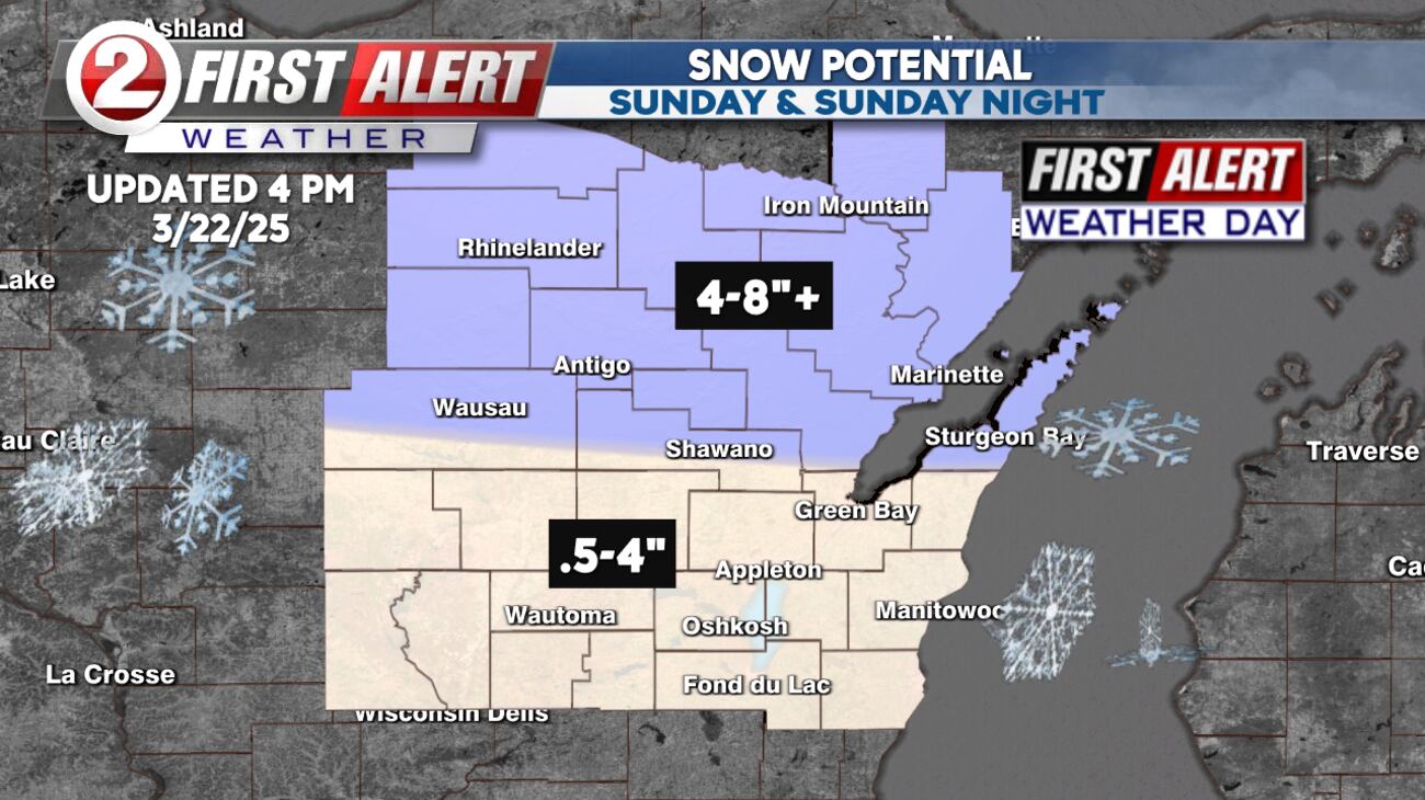 FIRST ALERT WEATHER DAY SUNDAY: WET SNOW, RAIN, & WIND