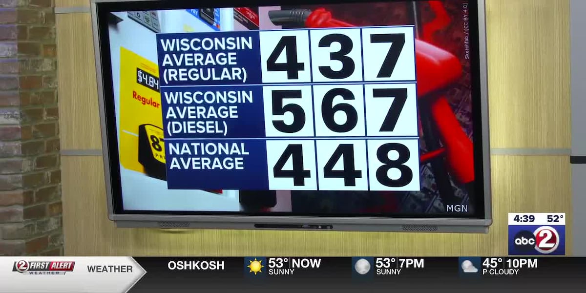 Wisconsin diesel prices remain high while regular gas starts to sink