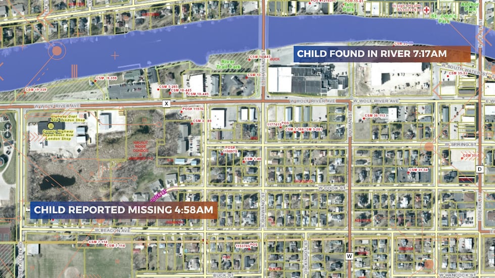 A 3-year-old who went missing from his home overnight was found upstream in the Wolf River in...