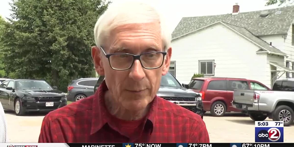 Governor Evers visits Seymour farm, undecided on running for third term