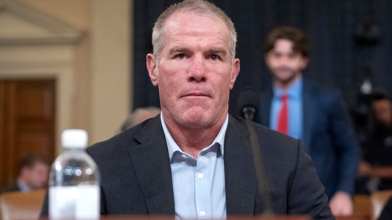 Former NFL quarterback Brett Favre appears before the House Committee on Ways and Means on...