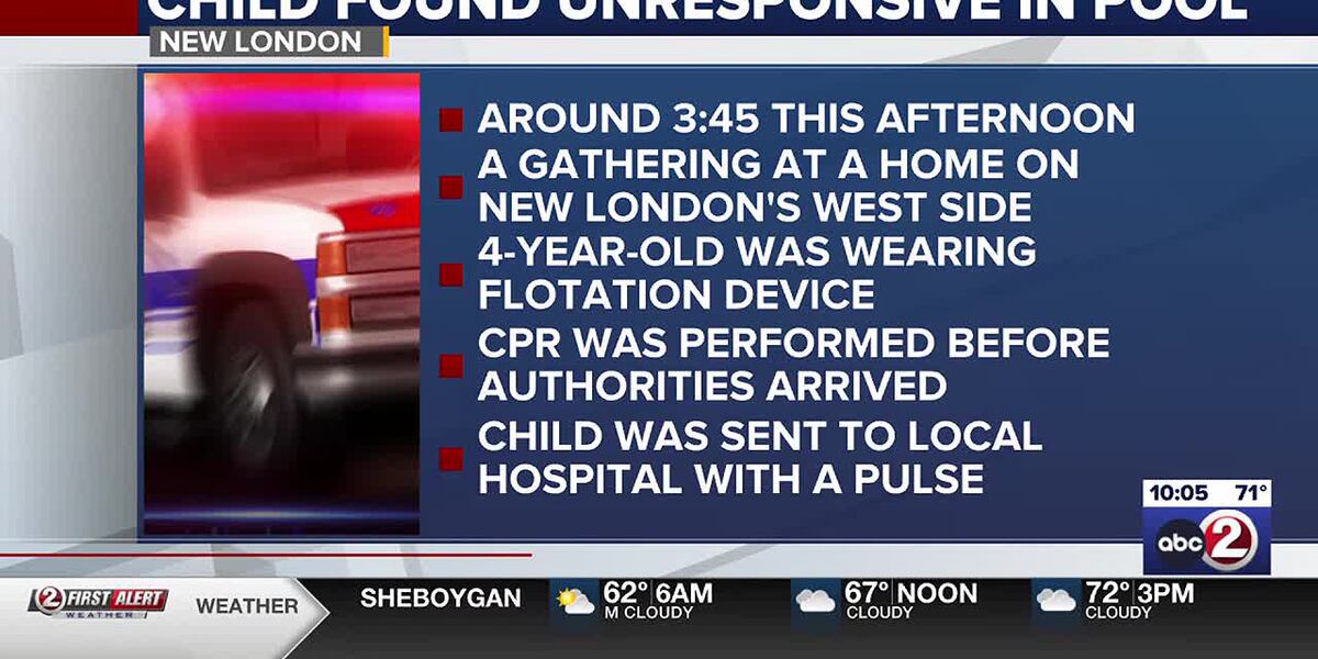 Child found unresponsive in New London home pool