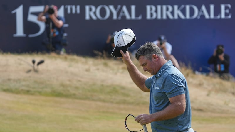 Ryan Fox of New Zealand acknowledges the crowd on the 188th green after completing his third...