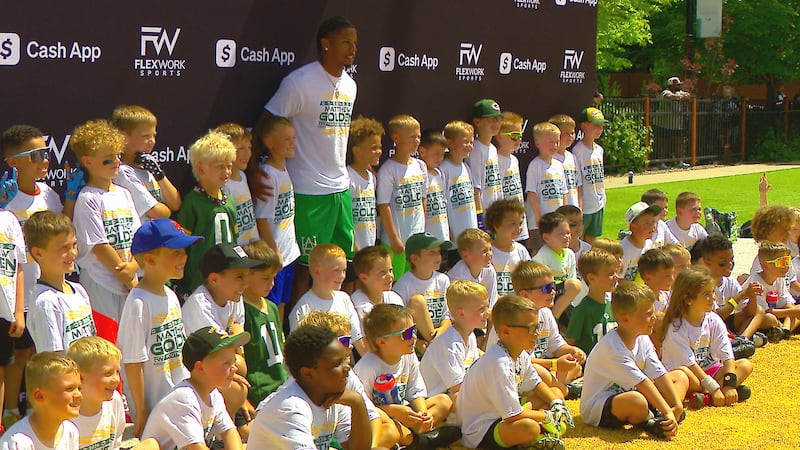 Golden held a youth football camp in Green Bay on Saturday