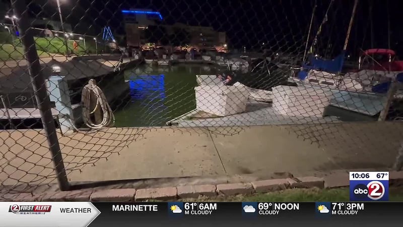 Car ends up in water off a boat dock in Menasha