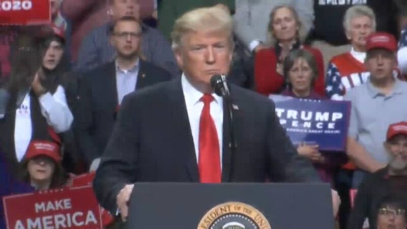 President Trump re-election campaign rally at the Resch Center on April 27, 2019 (WBAY photo)