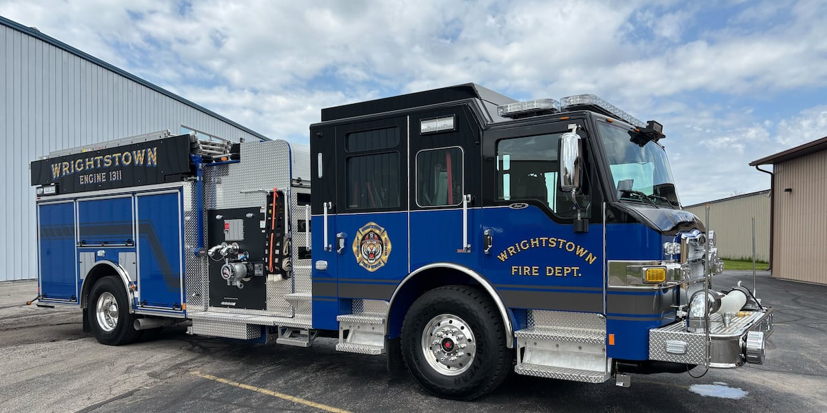 Wrightstown fire department celebrates 100 years with custom blue firetruck
