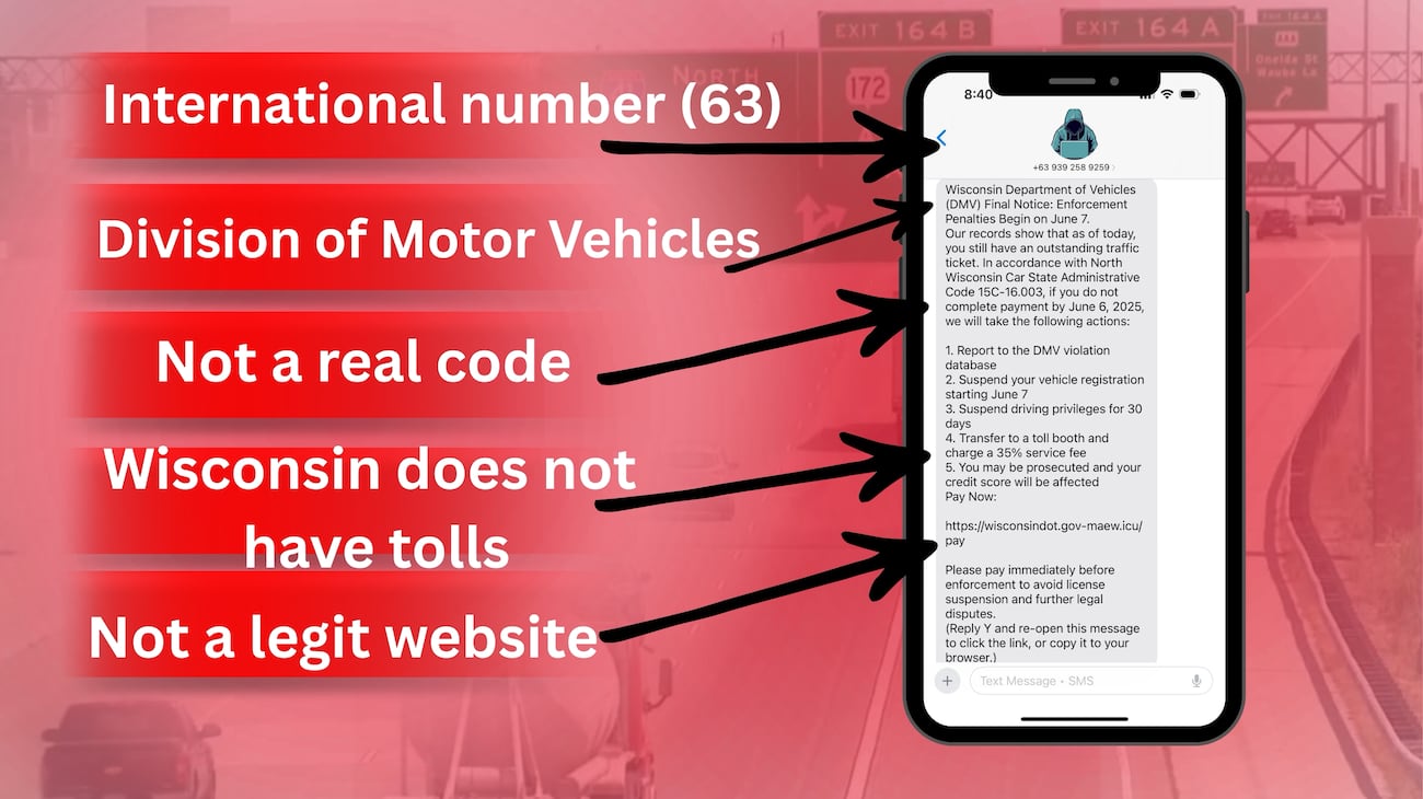 CONSUMER FIRST ALERT: DMV text scam exploding across Wisconsin