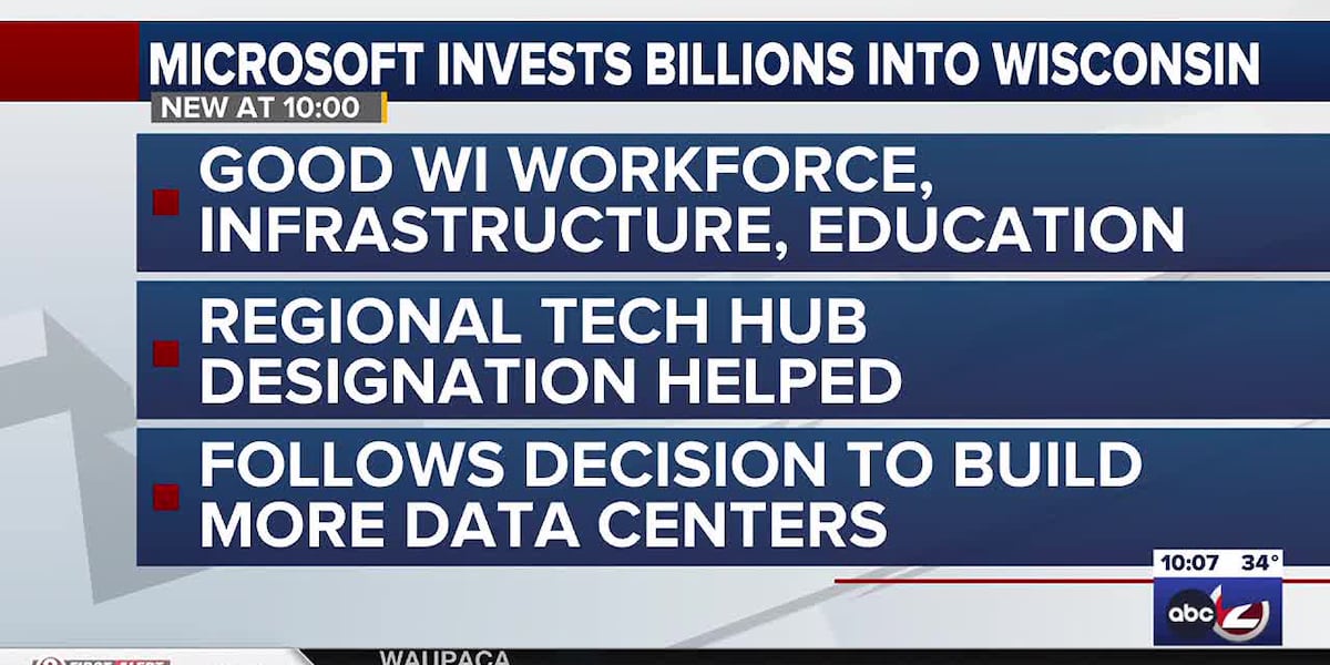 Microsoft to invest billions into Wisconsin data centers
