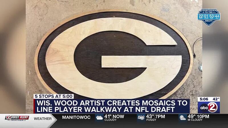 Wisconsin artist creates art installation for NFL draft walkway