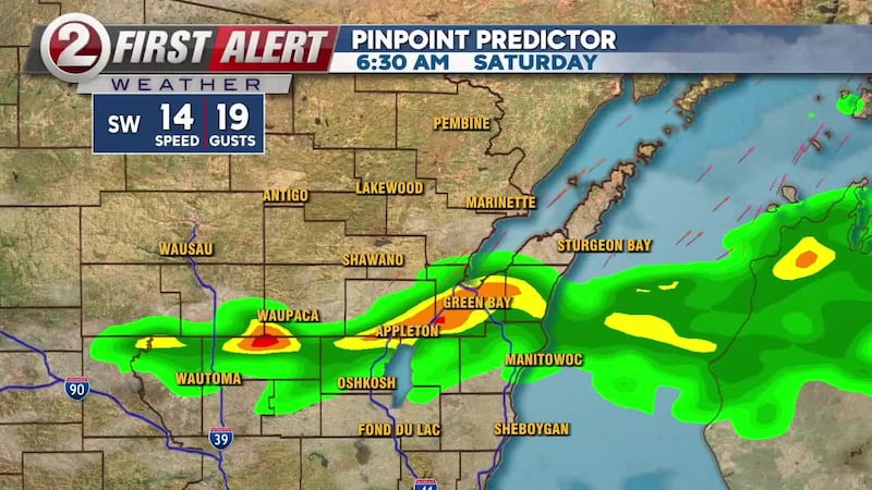 Breezy but mostly mild. Bring an umbrella to the Bellin Run Saturday morning.