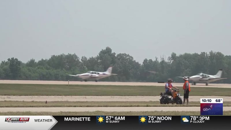 Planes and aviation enthusiasts arriving at Wittman Regional Airport ahead of EAA AirVenture 2026
