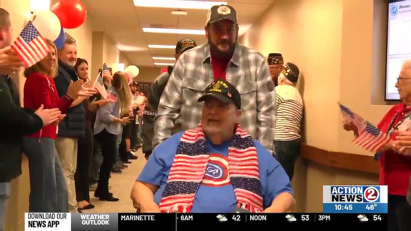 Friends, family and fellow veterans lined the halls of Rennes Health and Rehab in Peshtigo for...